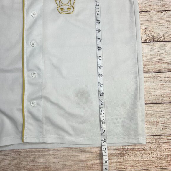 NBA Chicago Bulls White Gold Hooded Button Jersey XL #66 Chicago Short Sleeve - Picture 4 of 12